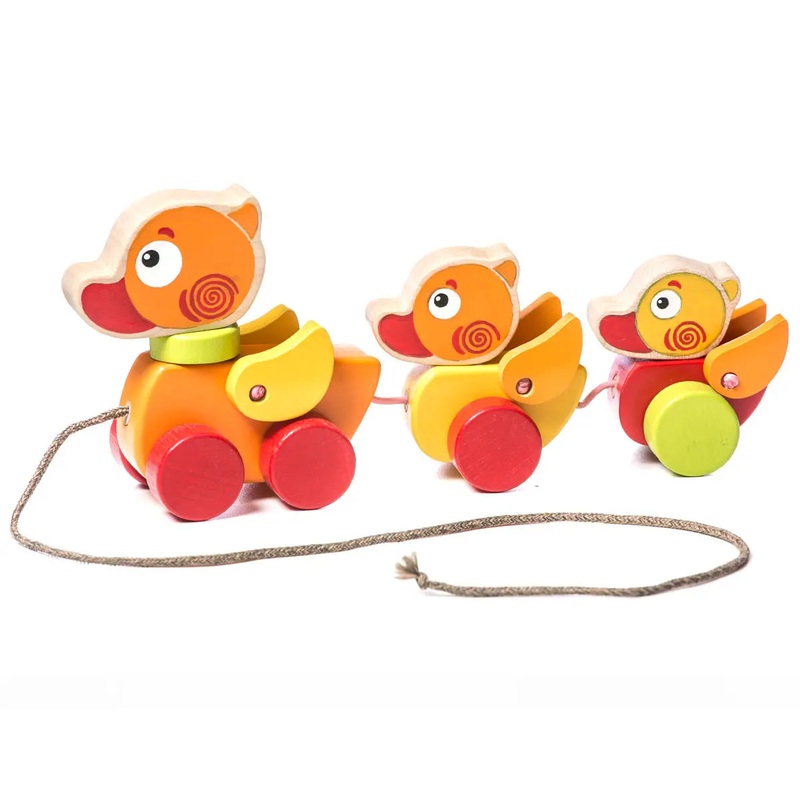Cubika Wooden Walk-A-Long Traveling Ducks