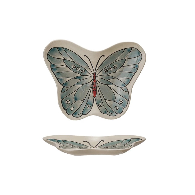 Hand-Painted Butterfly Plate