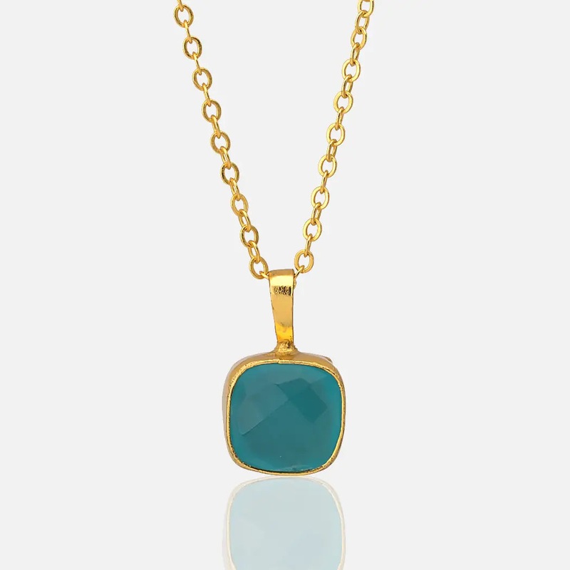 NY Aqua Chalcedony Pendant Necklace