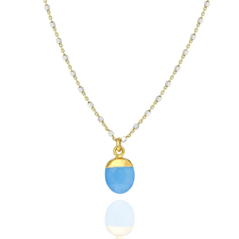 NY Blue Chalcedony Pendant Necklace
