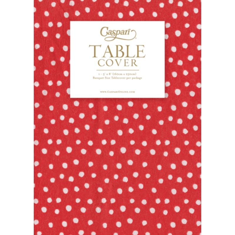 Paper Linen Tablecover -Small Dots Red