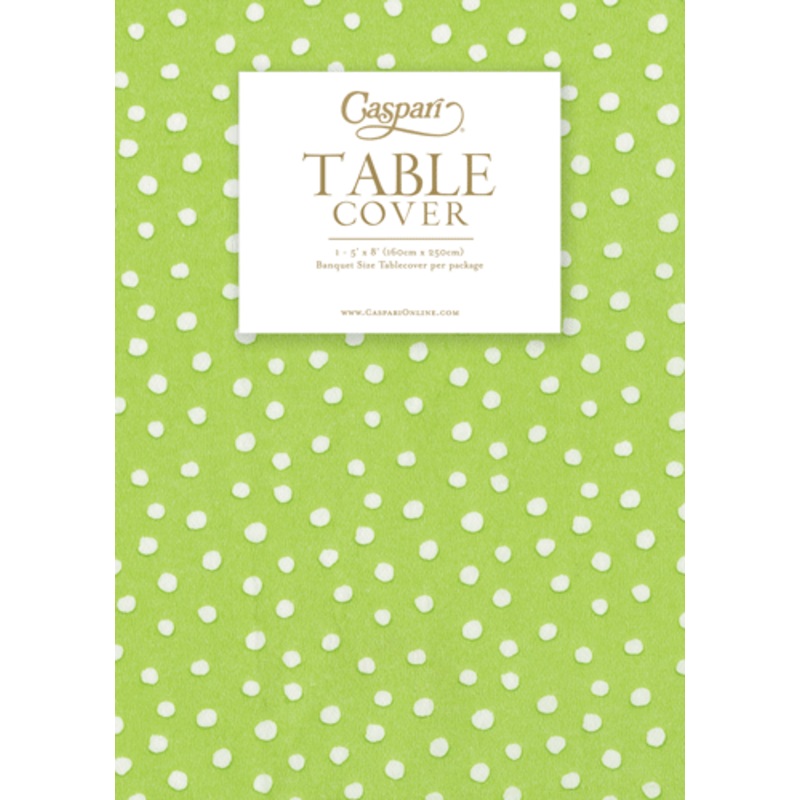 Paper Linen Tablecover -Small Dots Spring Green