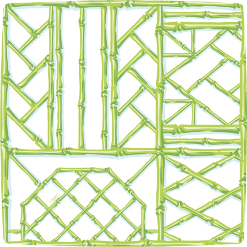 Paper Salad & Dessert Plates -Bamboo Screen Moss Green