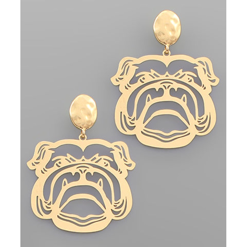 Filigree Bulldog Drop Earrings