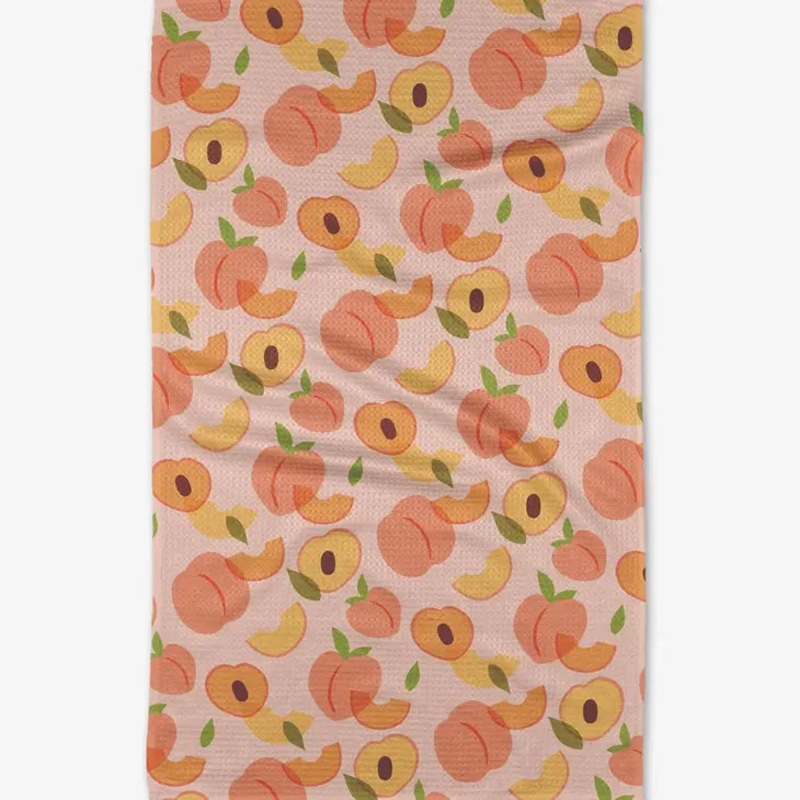 Geometry Peaches Tea Towel