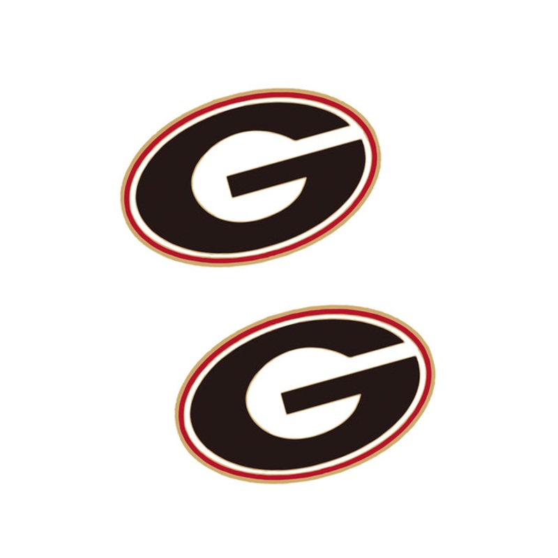 Georgia Bulldogs Enamel Stud Earrings -Black/Red