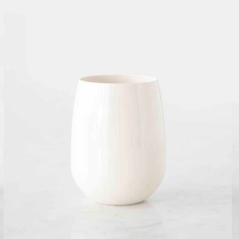 H&C Stemless Wine Glass -Vanilla White