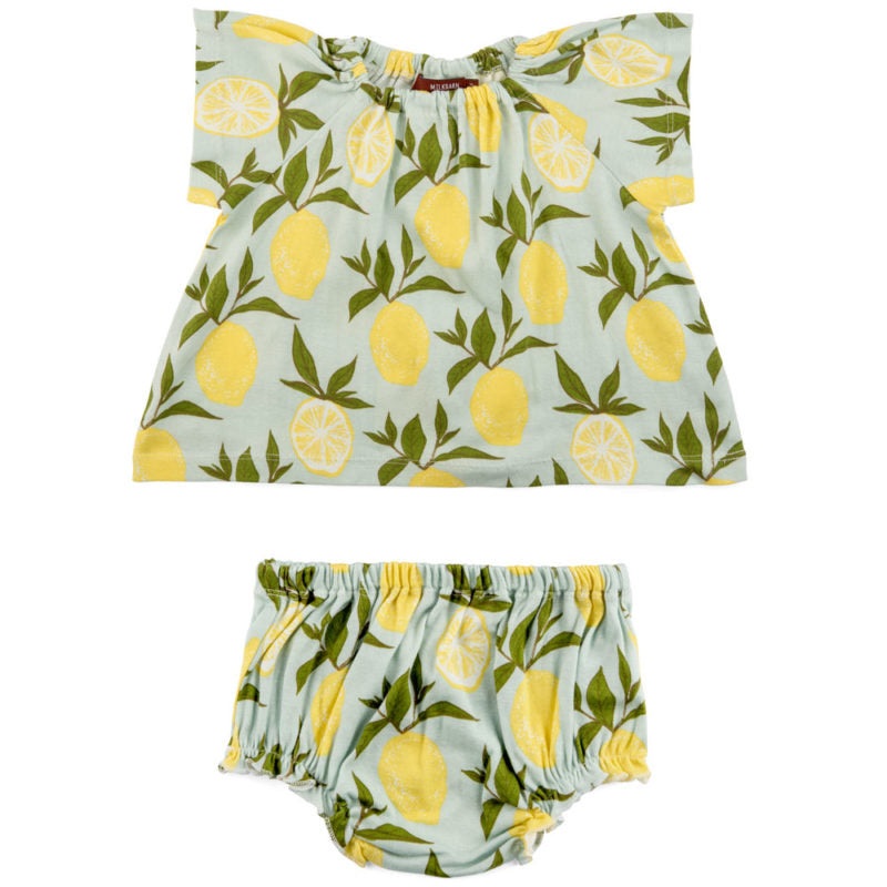 MilkBarn Dress & Bloomer Set -Lemon 3-6M