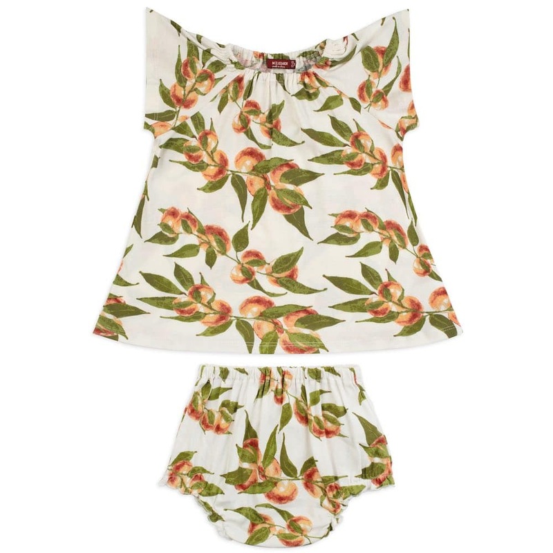 MilkBarn Dress & Bloomer Set -Peaches 3-6M