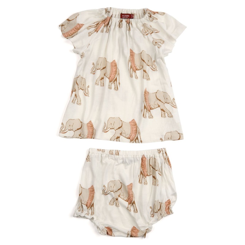 MilkBarn Dress & Bloomer Set -Tutu Elephant 3-6M