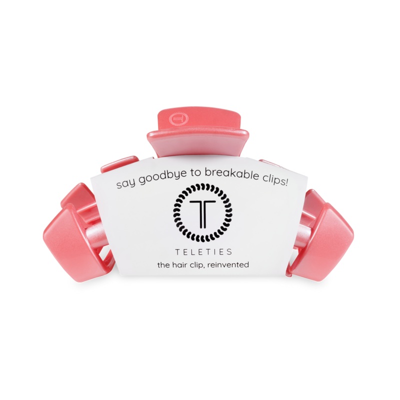 Teleties Classic Hair Clips -Calming Coral