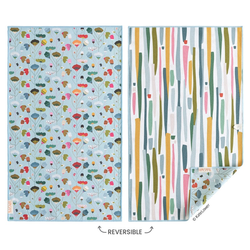 WerkShoppe Microfiber Tea Towel -Floral Stems
