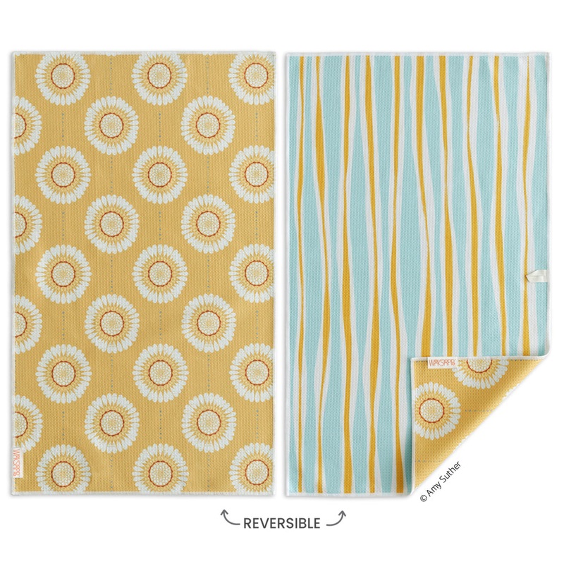 WerkShoppe Microfiber Tea Towel -Sunflower Chains
