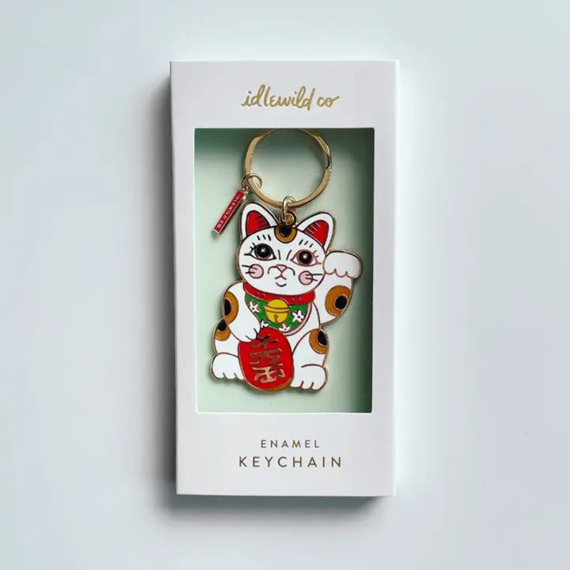 Enamel Keychain -Maneki Neko