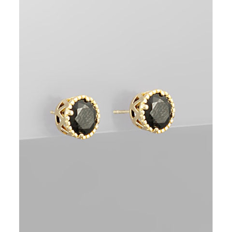 Glass Bead Studs -Black