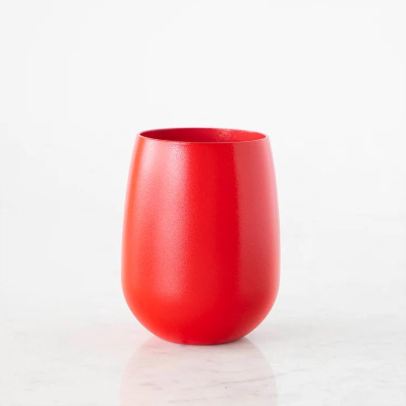 H&C Stemless Wine Glass -Red