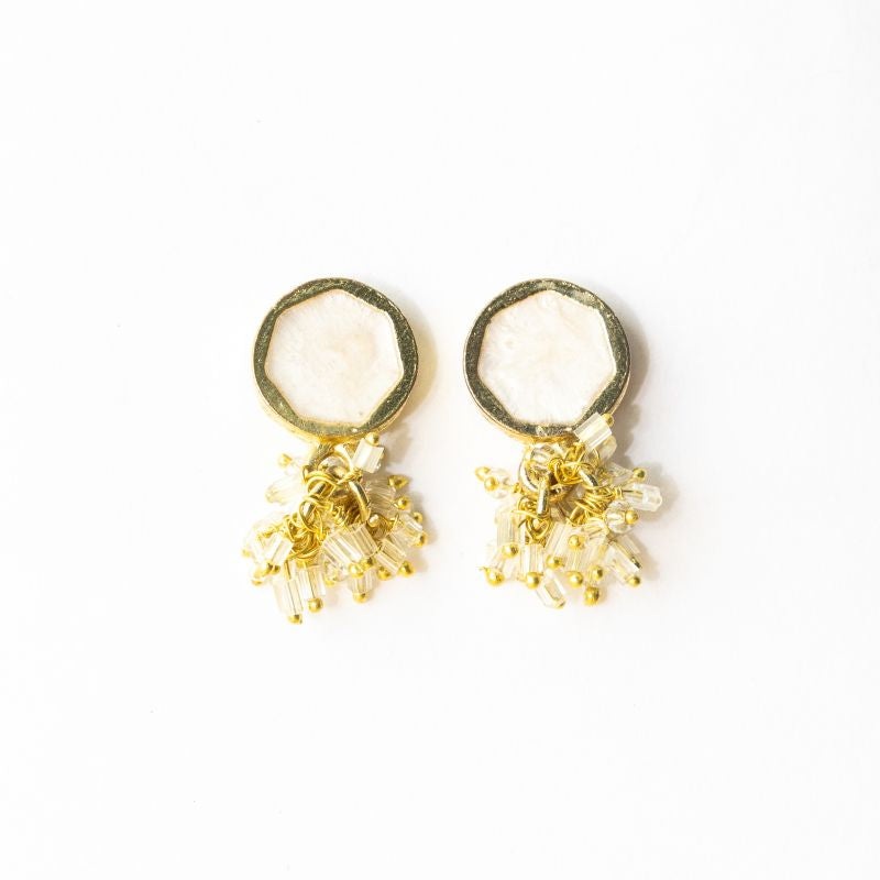 Kimberly Enamel Earrings -White