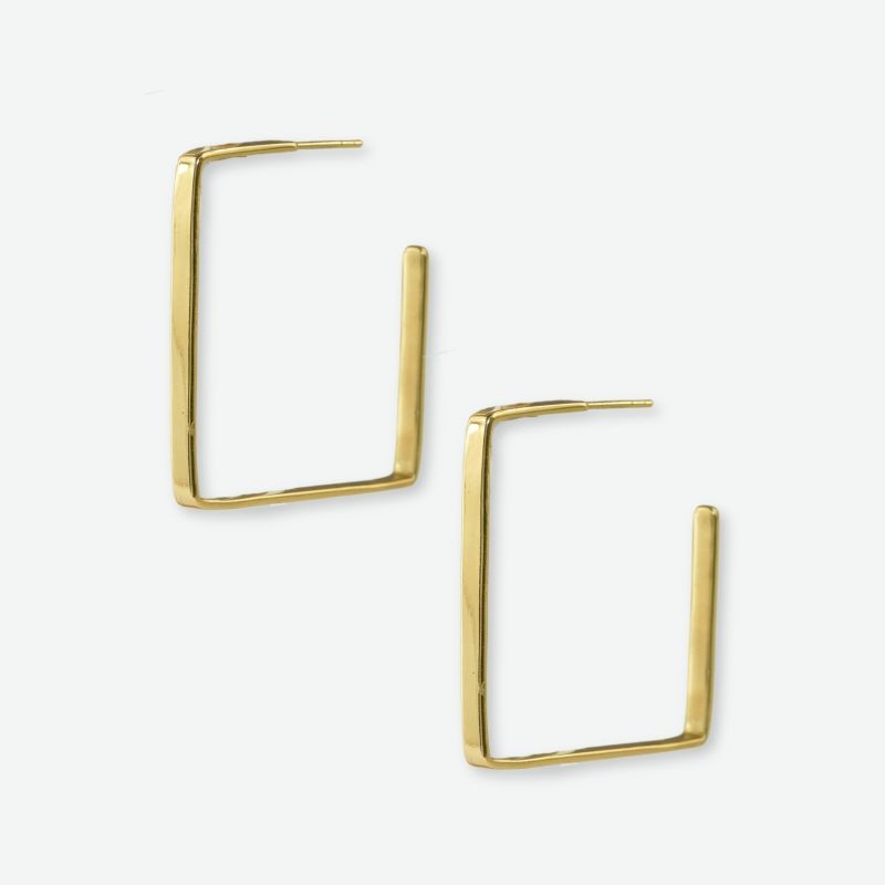 Leah Square Shiny Hoop Earrings