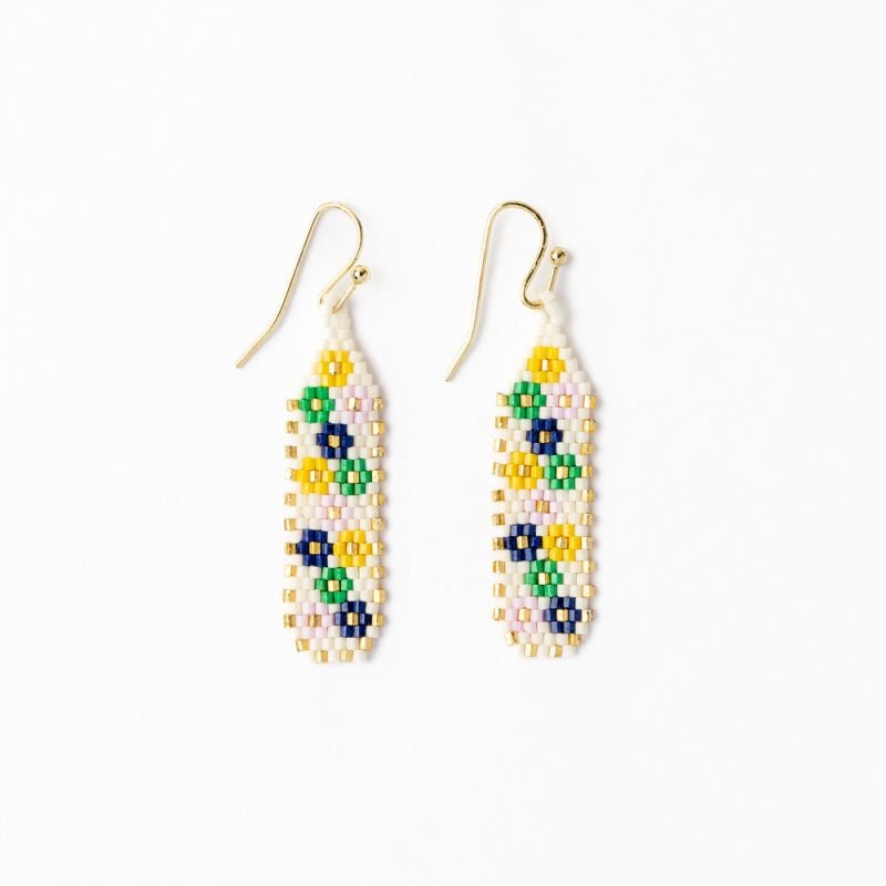 Nadia Floral Design Earring -Ivory