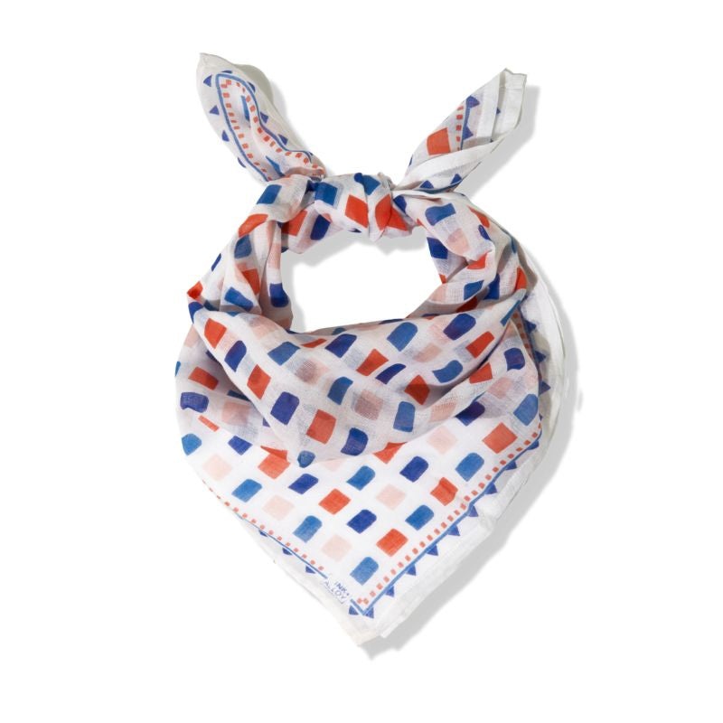 Naomi Bandana -Rectangles Coral