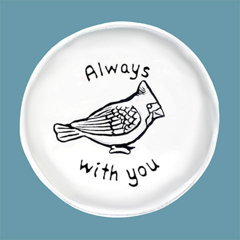 Pewter Lg Charm Bowl -Cardinal