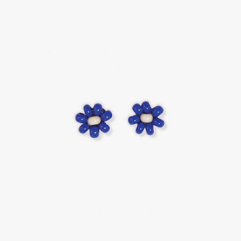 Tina Two Color Post Earrings -Lapis