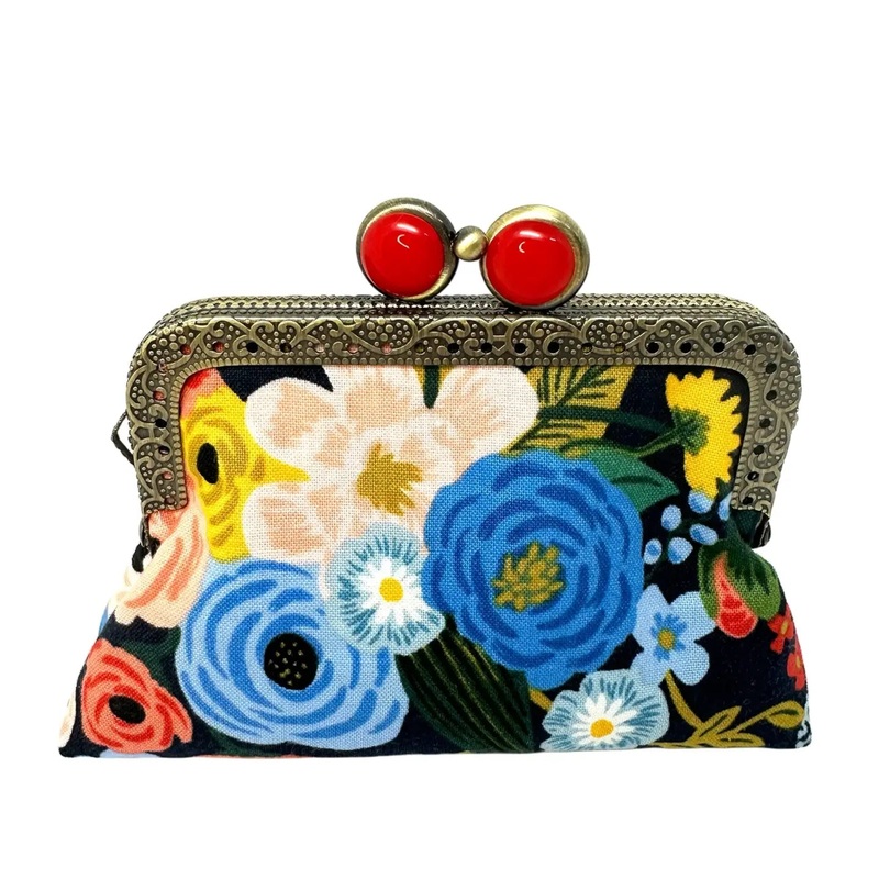K&S Credit Card Clutch -Garden Party Navy
