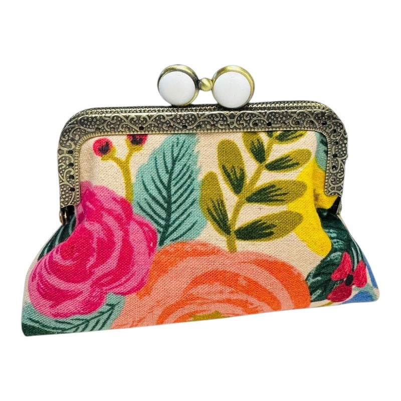 K&S Credit Card Clutch -Joliet Rose Cream & White