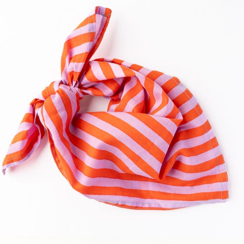 Naomi Bandana -Stripe Lavender/Poppy
