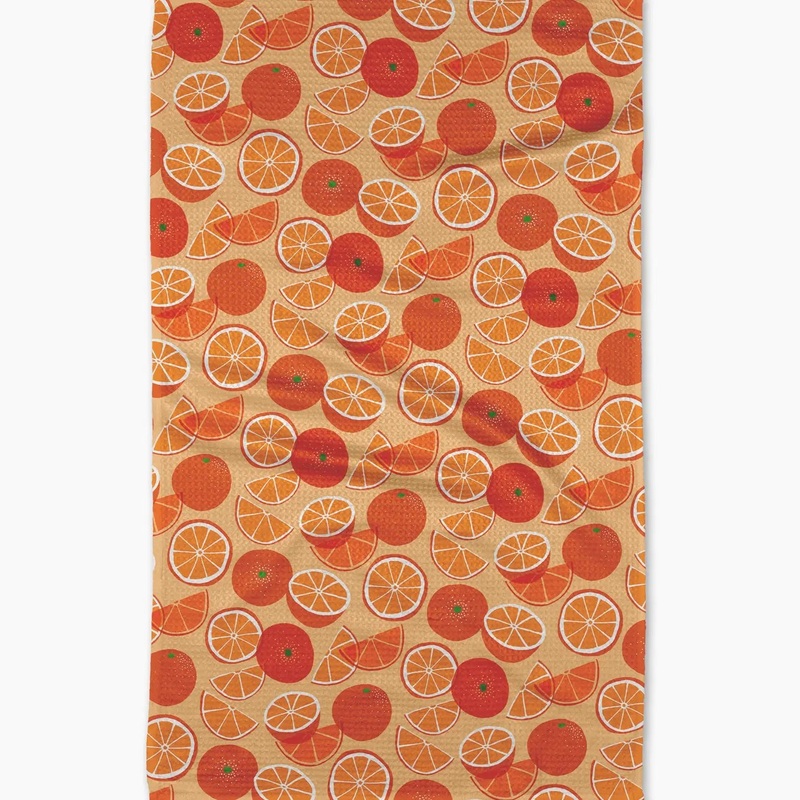 Geometry Only Oranges Tea Towel