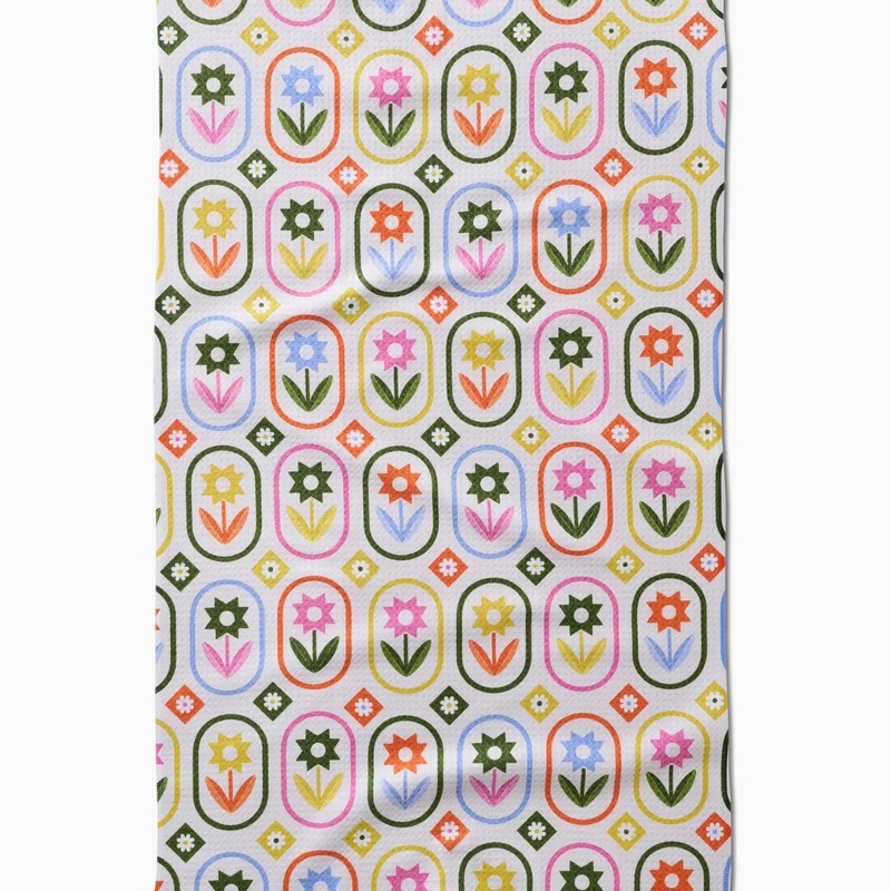 Geometry Petal Patchwork Tea Towel