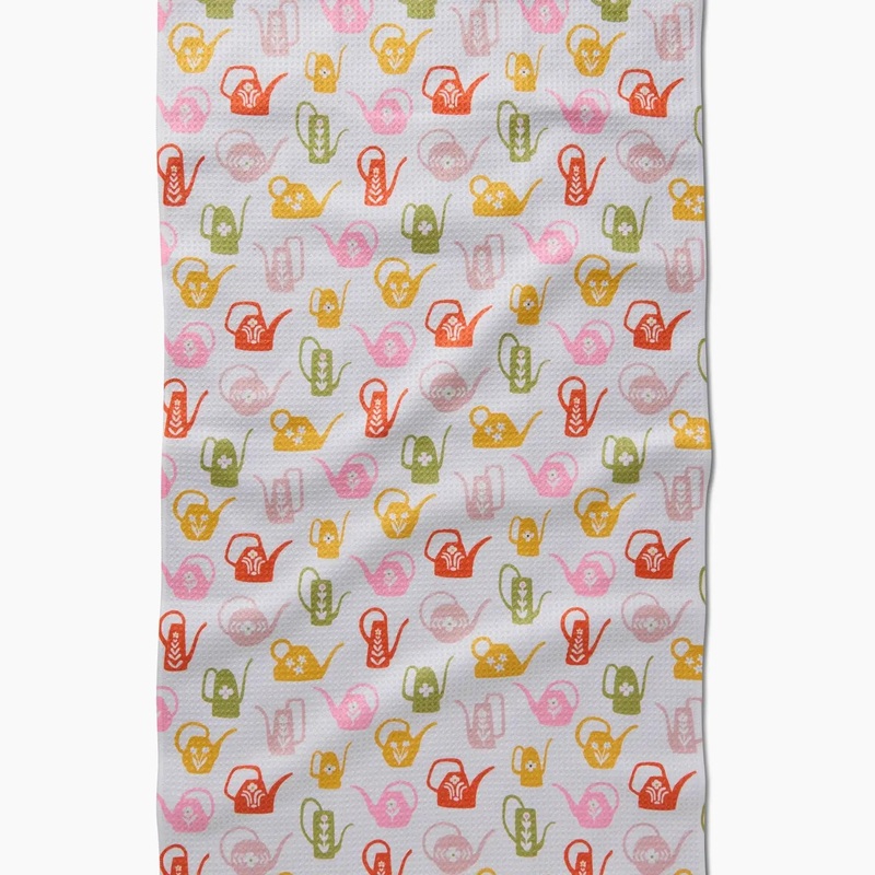 Geometry Retro Watering Cans Tea Towel