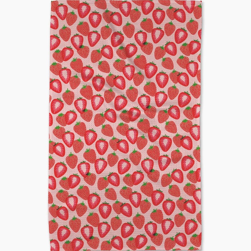 Geometry So Many Strawberries Tea Towel
