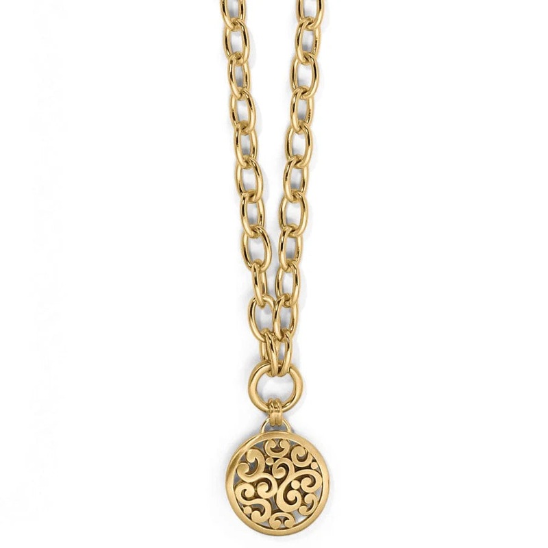 Brighton Contempo Medallion Charm Necklace -Gold