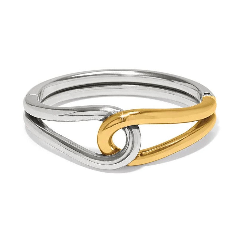 Brighton Interlok Curve Two Tone Hinged Bangle