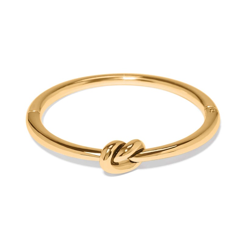 Brighton Interlok Single Knot Hinged Bangle -Gold
