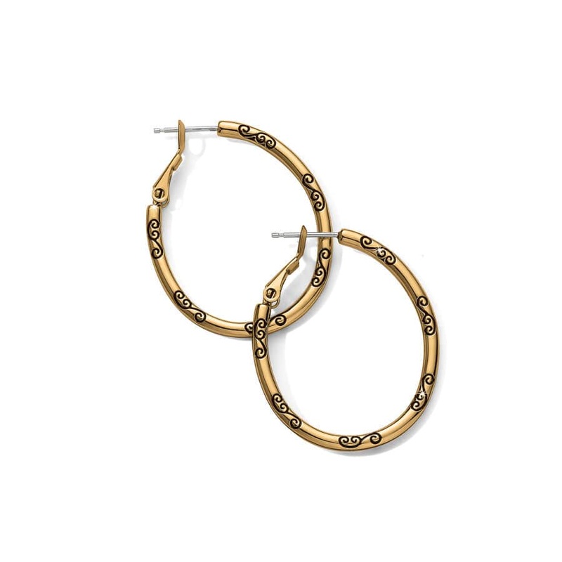 Brighton Oval Hoop Charm Earrings -Gold