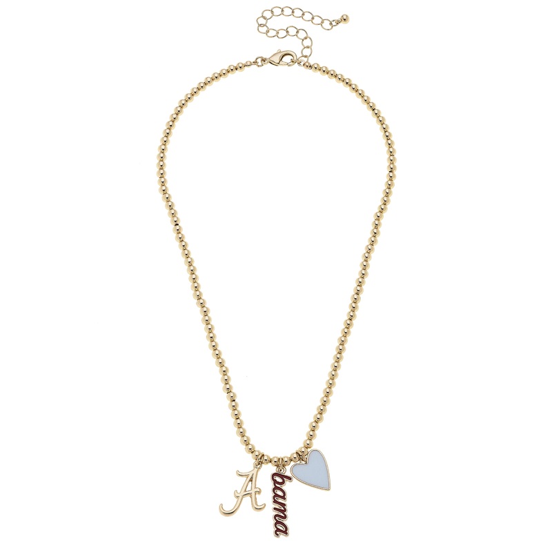 Alabama Crimson Tide Ball Bead Charm Necklace