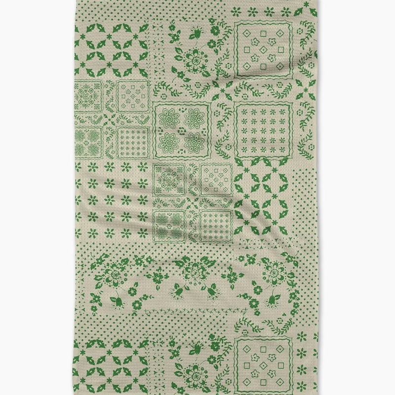 Geometry Blossoming Bandanna Green Tea Towel