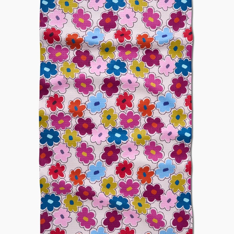 Geometry Flower Fling Tea Towel