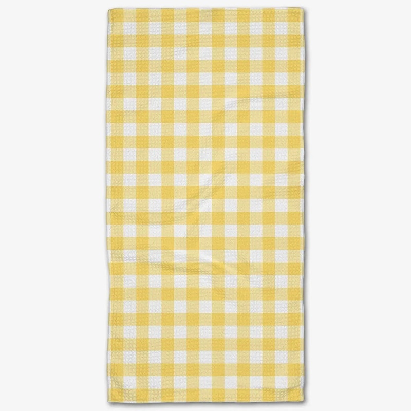Geometry Mini Towel -Lemon Gingham