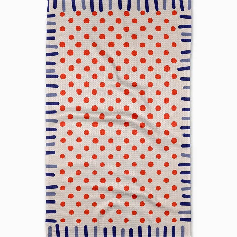 Geometry Navy Fringe Tea Towel