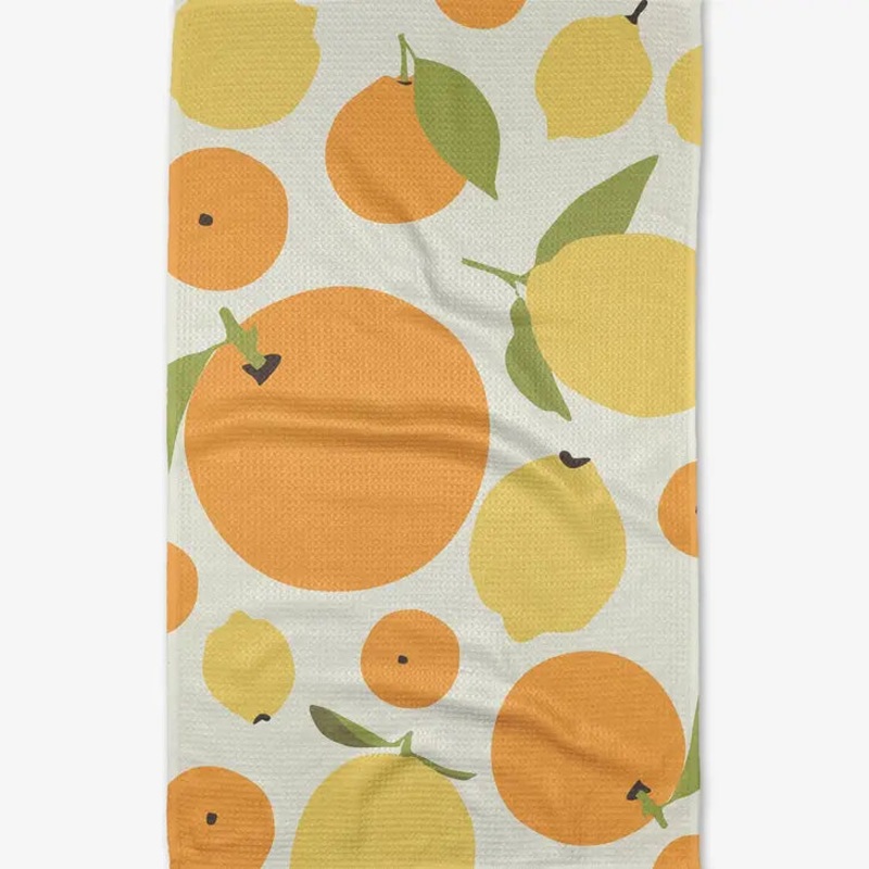Geometry Sunny Lemons & Oranges Tea Towel