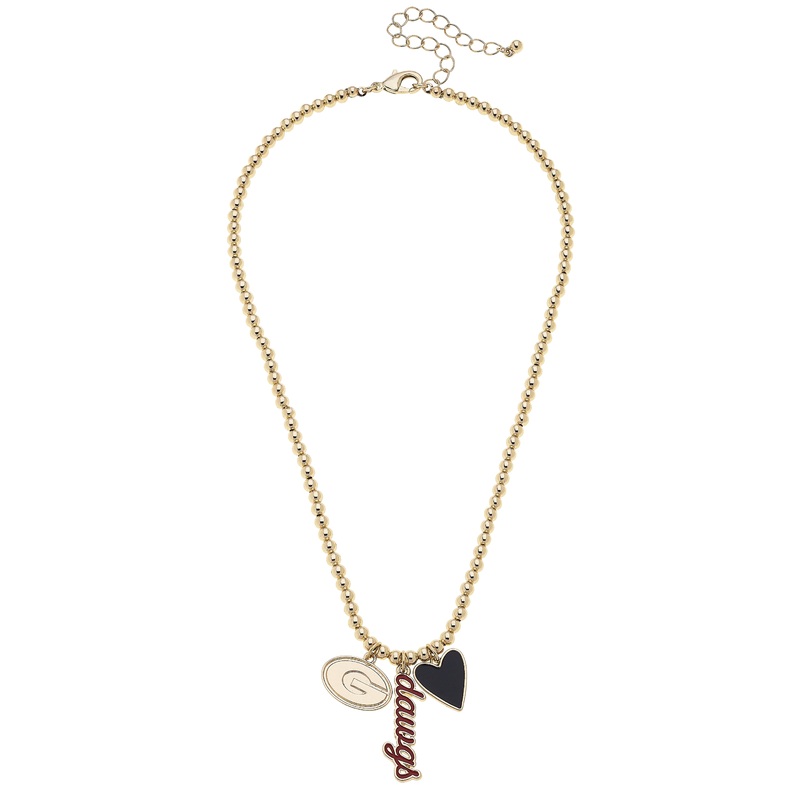 Georgia Bulldogs Ball Bead Charm Necklace