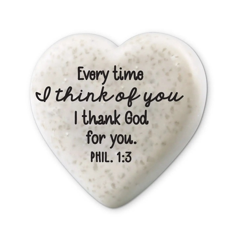 Scripture Heart Stone -Thankful