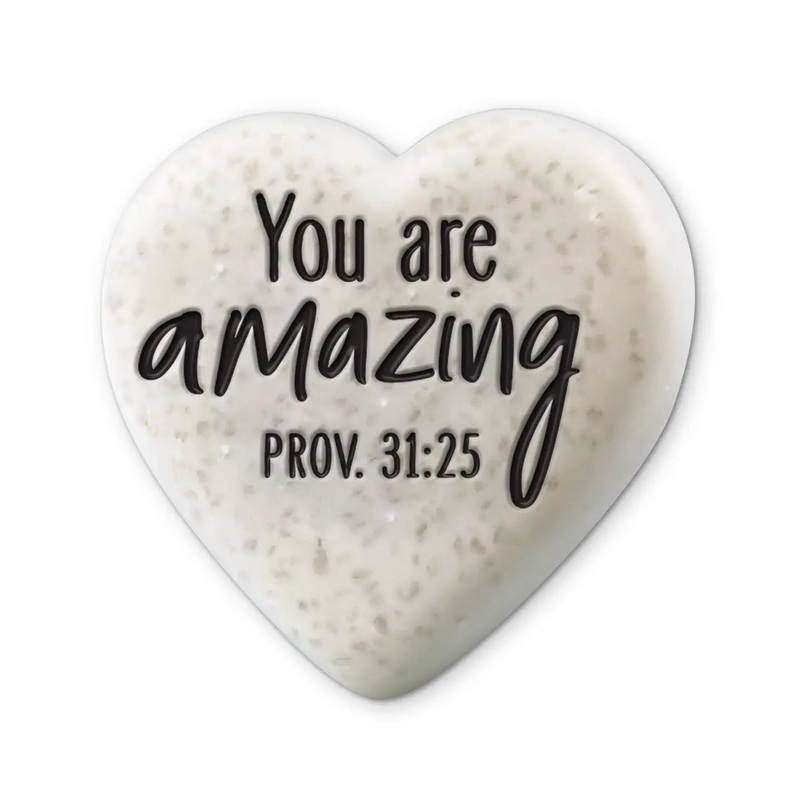 Scripture Heart Stone -You Are Amazing