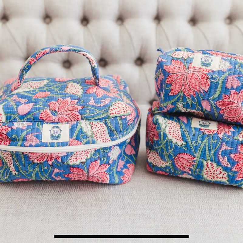 Seascape Quilted Cosmetic Bags