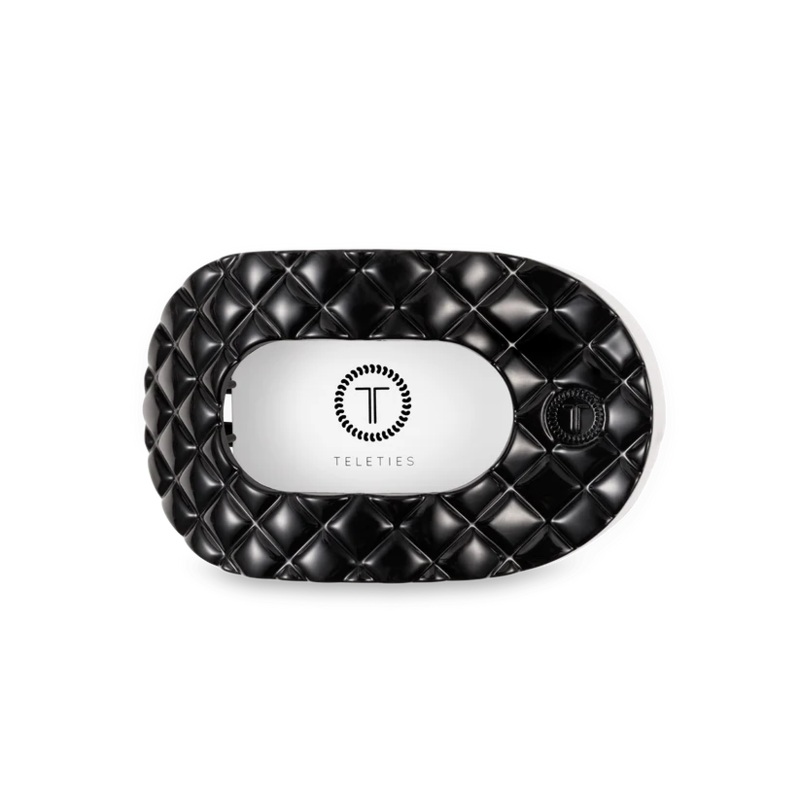 Teleties Flat Round Clips -Jet Black Quilted