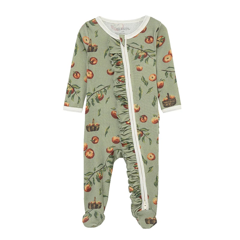 MilkBarn Ruffle Footed Romper -Apple Orchard
