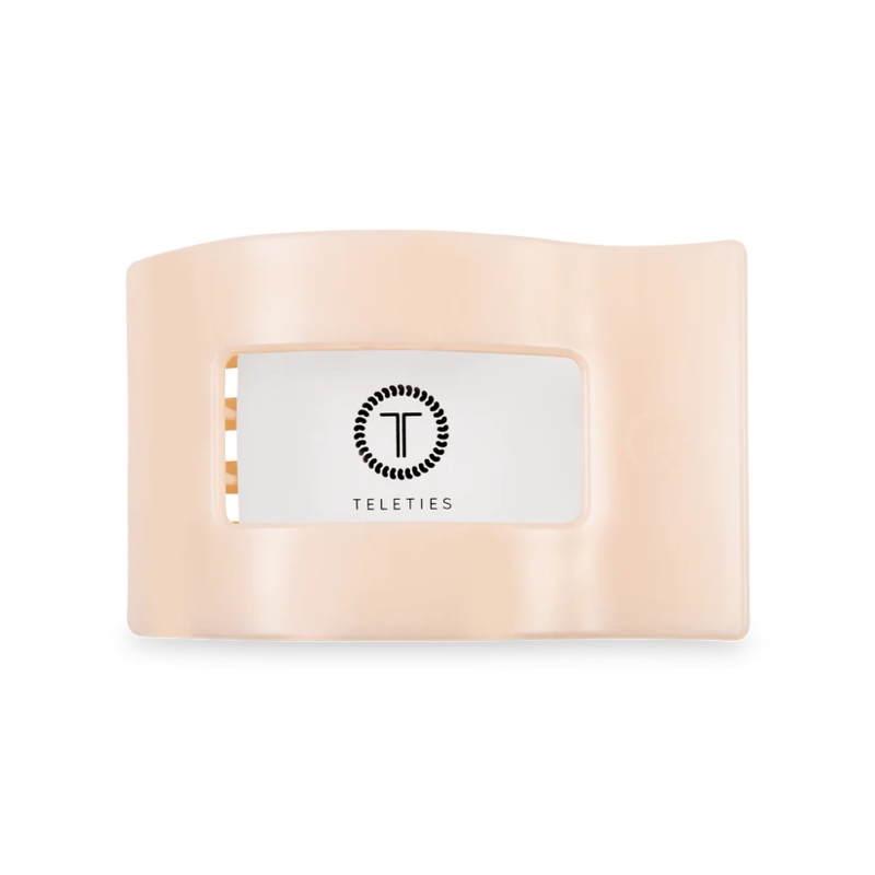 Teleties Flat Rectangle Clips -Almond Beige